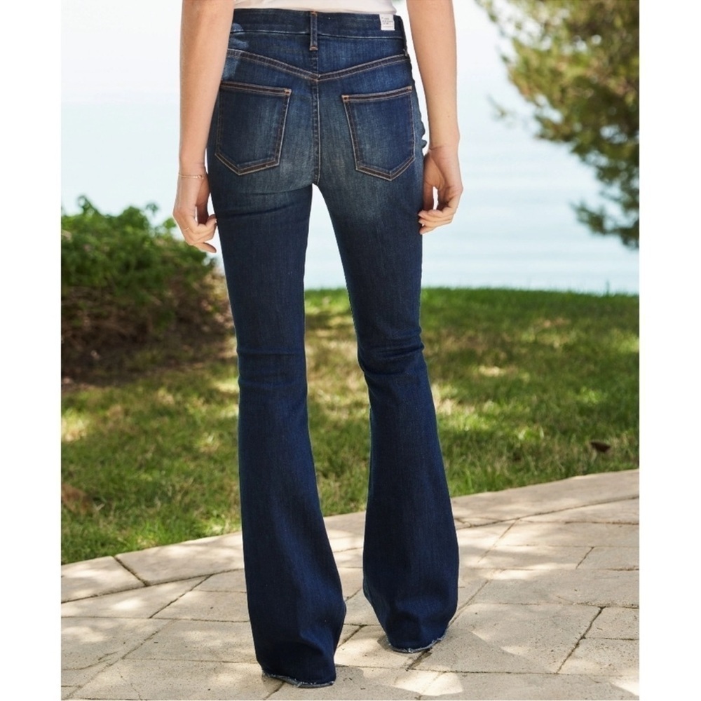 Like New Frank & Eileen Flannigan flare leg high waist raw hem denim jeans 30 - Picture 4 of 16